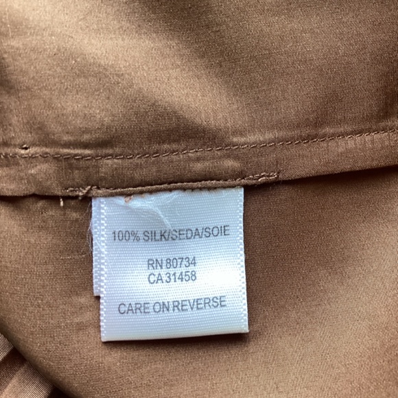 BCBG Maxazria  Brown Sleeveless Pleated Silk Midi Dress Size 2 - Picture 6 of 6